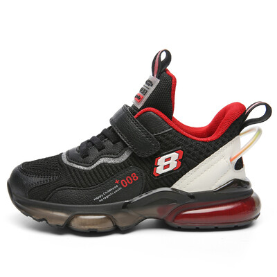 Laste välisspordijalatsid poistele moodsad ja hingavad võrkkangast laste mugavad jalanõud mustad jooksujalatsid