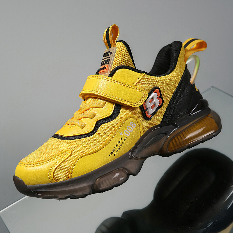 Laste välisspordijalatsid poistele moodsad ja hingavad võrkkangast laste mugavad jalanõud mustad jooksujalatsid