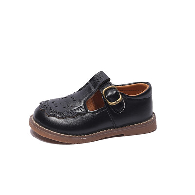 Unishuni Child Mary Jane Flats Meiteņu T-siksniņa Pu Ādas Kleita Apavi Princeses Vintage Dobās skolas kurpes Bērnu Rudens Apavi