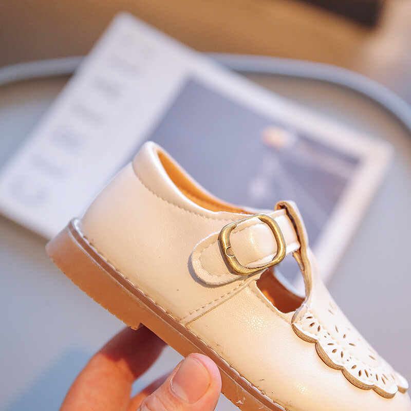 Unishuni Child Mary Jane Flats Meiteņu T-siksniņa Pu Ādas Kleita Apavi Princeses Vintage Dobās skolas kurpes Bērnu Rudens Apavi