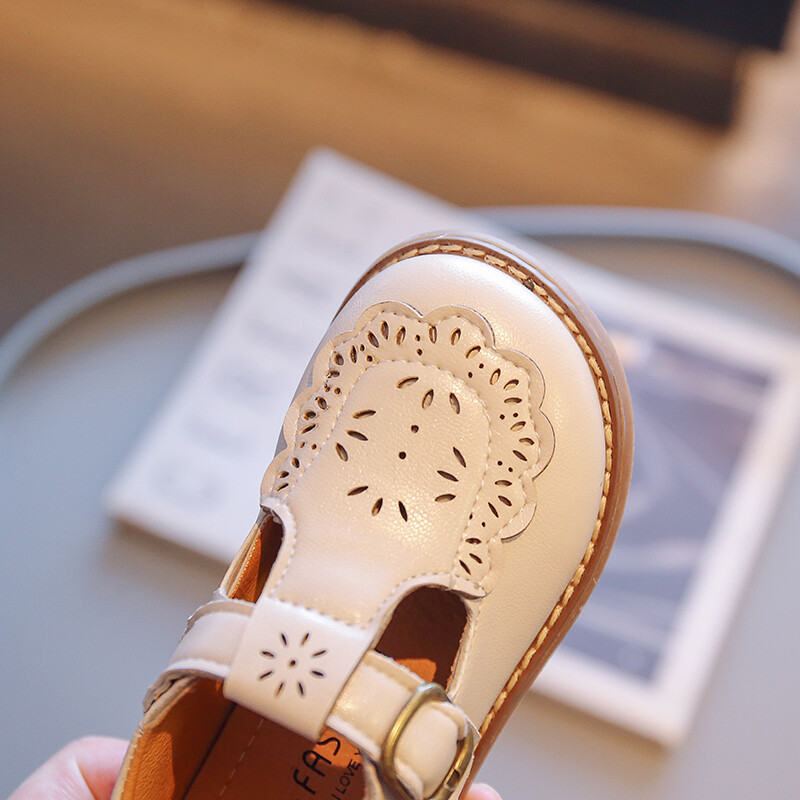 Unishuni Child Mary Jane Flats Meiteņu T-siksniņa Pu Ādas Kleita Apavi Princeses Vintage Dobās skolas kurpes Bērnu Rudens Apavi