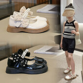 Elegantne biserno bijele kožne dječje cipele za djevojčice, ljetne papuče za princezu, pvc potplat, proljetna sezona