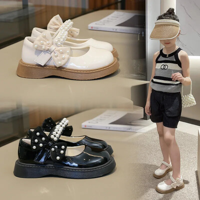 Pantofi Copii Eleganti din Piele Alb Perlat Pentru Fete Vara Performance Papuci Printesa Talpa Pvc Sezon de Primavara