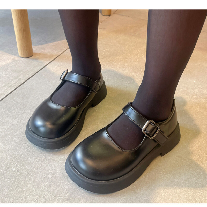 Princess Girl PU Shoe Kids Mary Jane Flats studentiem Black School Platform Baby Toddler apavi 23-35