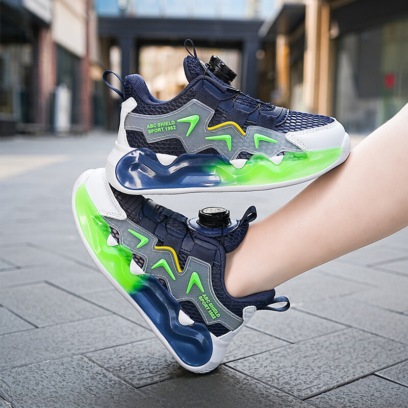 Dječaci i djevojčice, ljetna jednostruka mrežasta rotirajuća kopča sa svjetlećim prozračnim cipelama za slobodno vrijeme