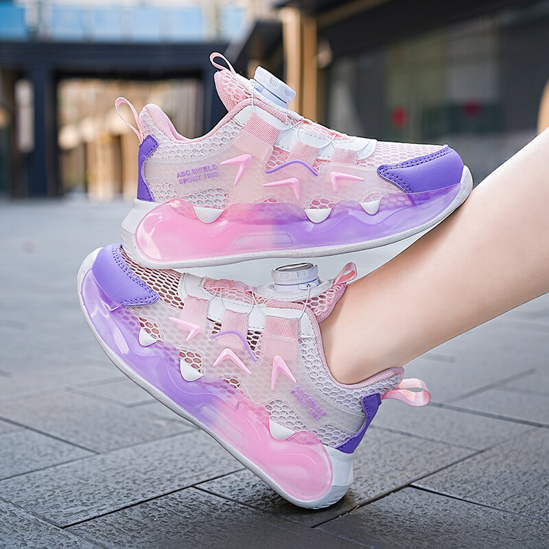 Dječaci i djevojčice, ljetna jednostruka mrežasta rotirajuća kopča sa svjetlećim prozračnim cipelama za slobodno vrijeme