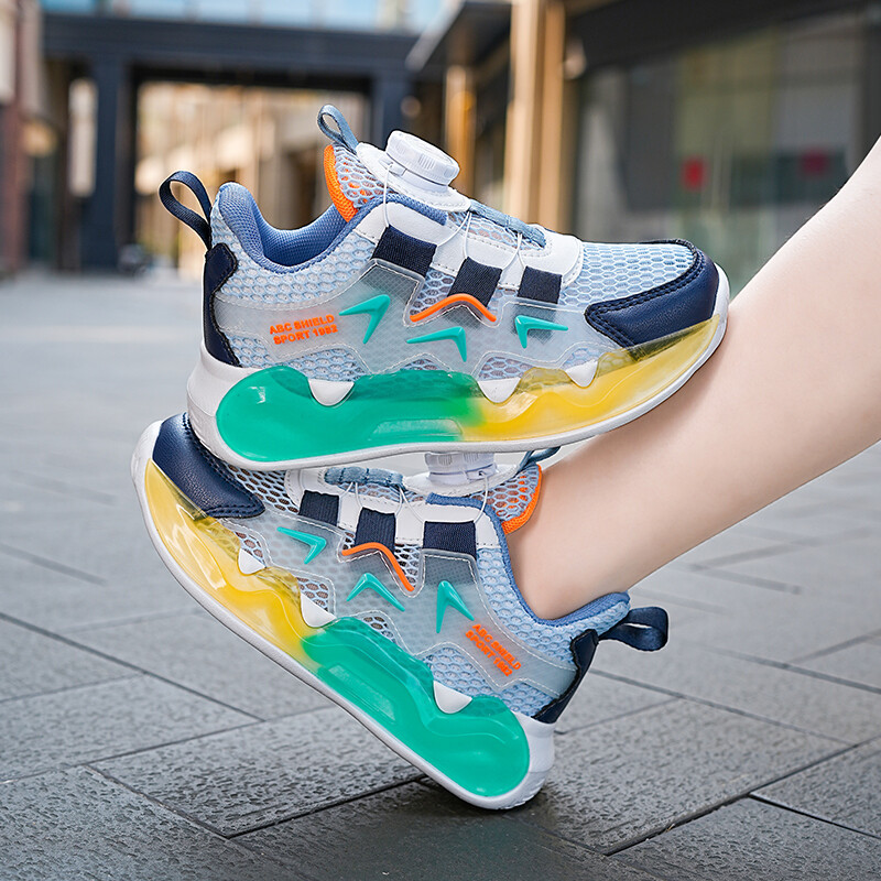 Dječaci i djevojčice, ljetna jednostruka mrežasta rotirajuća kopča sa svjetlećim prozračnim cipelama za slobodno vrijeme