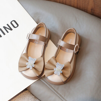 Crtane kristalne mašne Protuklizne kožne cipele za djevojčice PU slatke kožne cipele za princezu Proljeće Jesen Vanjske sandalije De Mujer