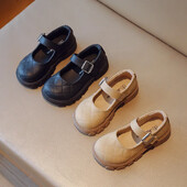 Dječje kožne cipele s debelim dnom, crne kaki cipele za djevojčice, princeze, modne, uzročne, dječje cipele Mary Jane, jednobojne, svestrane