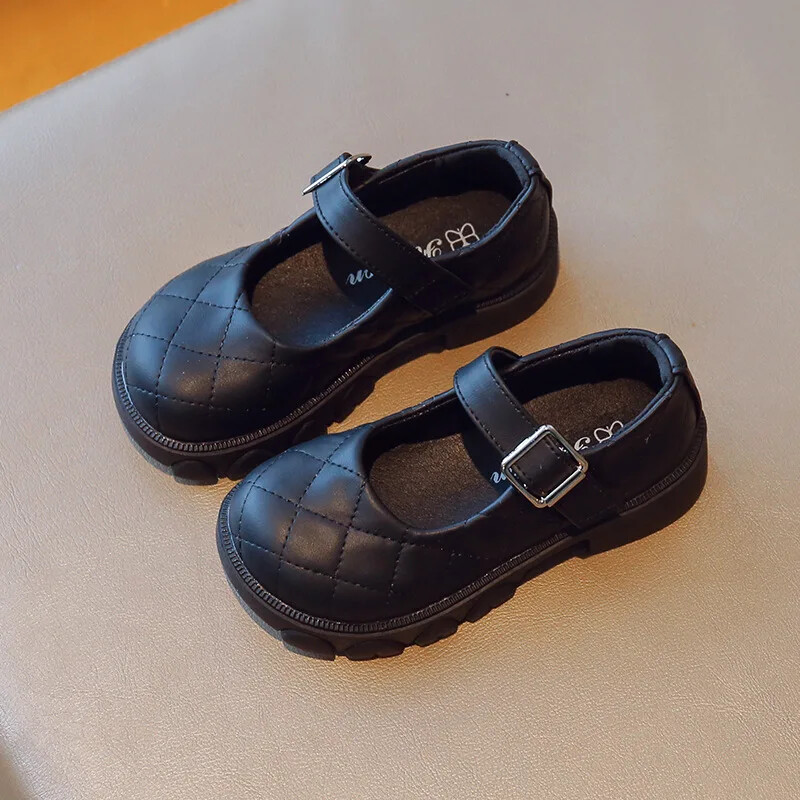 Dječje kožne cipele s debelim dnom, crne kaki cipele za djevojčice, princeze, modne, uzročne, dječje cipele Mary Jane, jednobojne, svestrane