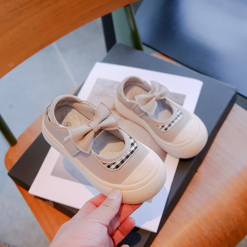 Meiteņu ādas apavi ar pretslīdes apaļu loku pavasara rudens āra PU meiteņu ikdienas ādas apavi, 23-34 izmērs Sandalias De Mujer