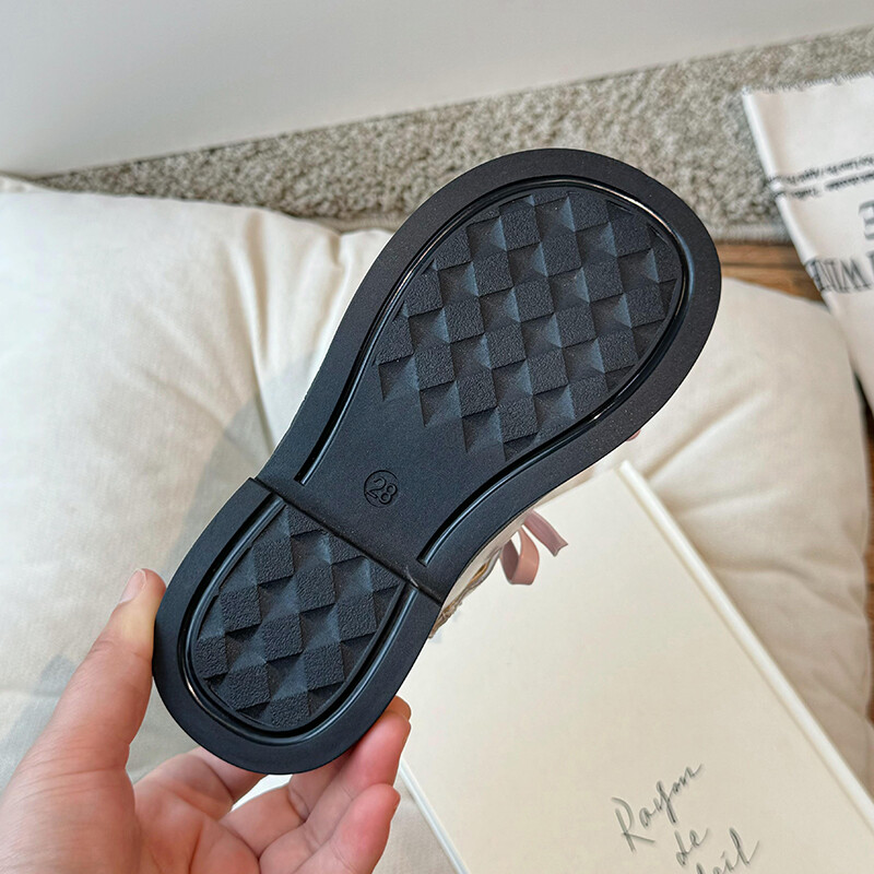 Elegantne dječje kožne cipele Mary Janes za proljetne djevojke Mary Janes, crna mašna, elegantne dječje cipele s okruglim prstima Prekrasne elegantne dječje ravne cipele 26-36