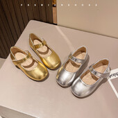 Mazas meitenes Ādas apavi Lieli Bērni Dzīvokļi Spilgta Āda Kid Mary Janes Chic Vienkārša Mode Princeses Pavasara Rudens Glancētas Kurpes