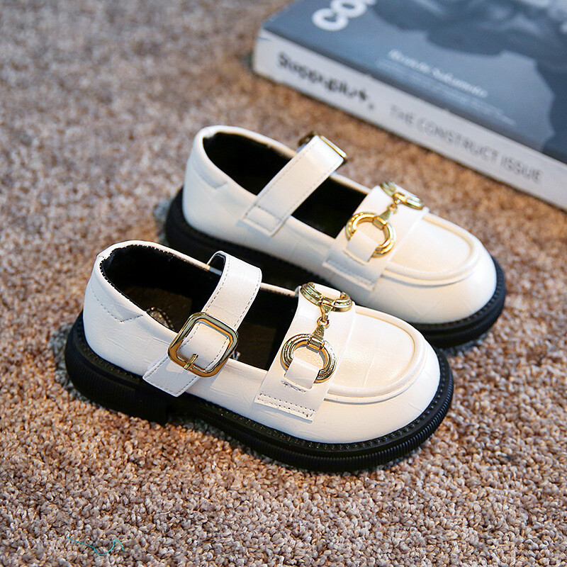 2024. aasta kevadsügis, laste, tüdrukute nahkkingad Korea stiilis väiketüdrukute printsessikingad libisemisvastased paksu tallaga vabaaja kingad