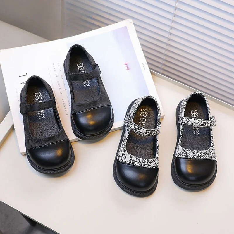 2024. aasta uued tüdrukute printsessikingad libisemiskindlad laste nahast kingad, lihtsas stiilis lastejalatsid, lamedad jalatsid kevad-sügiskool, mitmekülgne