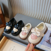 Dječje kožne cipele, zimske, neklizajuće, tople, dječje pamučne cipele, modne mašne, jednostruke cipele za vjenčanja, princeze za djevojčice