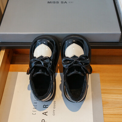 Dječje kožne cipele, zimske, neklizajuće, tople, dječje pamučne cipele, modne mašne, jednostruke cipele za vjenčanja, princeze za djevojčice