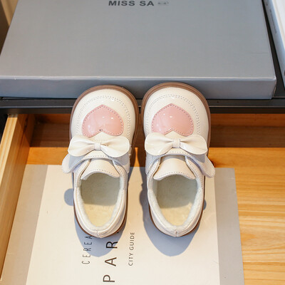 Dječje kožne cipele, zimske, neklizajuće, tople, dječje pamučne cipele, modne mašne, jednostruke cipele za vjenčanja, princeze za djevojčice