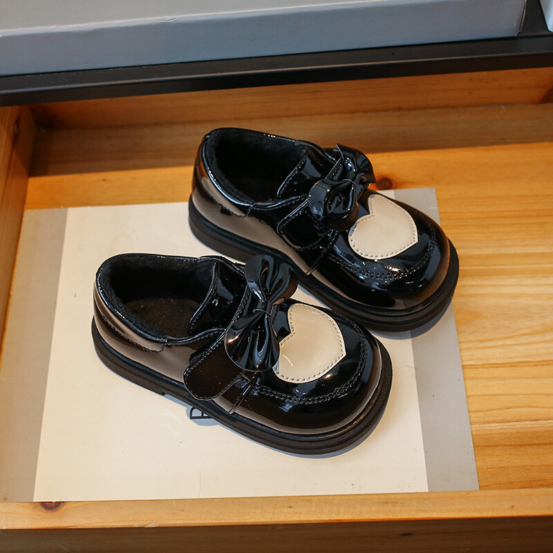 Dječje kožne cipele, zimske, neklizajuće, tople, dječje pamučne cipele, modne mašne, jednostruke cipele za vjenčanja, princeze za djevojčice