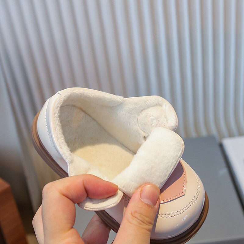 Dječje kožne cipele, zimske, neklizajuće, tople, dječje pamučne cipele, modne mašne, jednostruke cipele za vjenčanja, princeze za djevojčice
