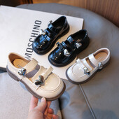 Laste nahast kingad Läikivmust koolitüdruku kingad Mood Sügis Uus Armastus Lapsed Printsess Põhjus Mary Jane Kingad Sweet Chic