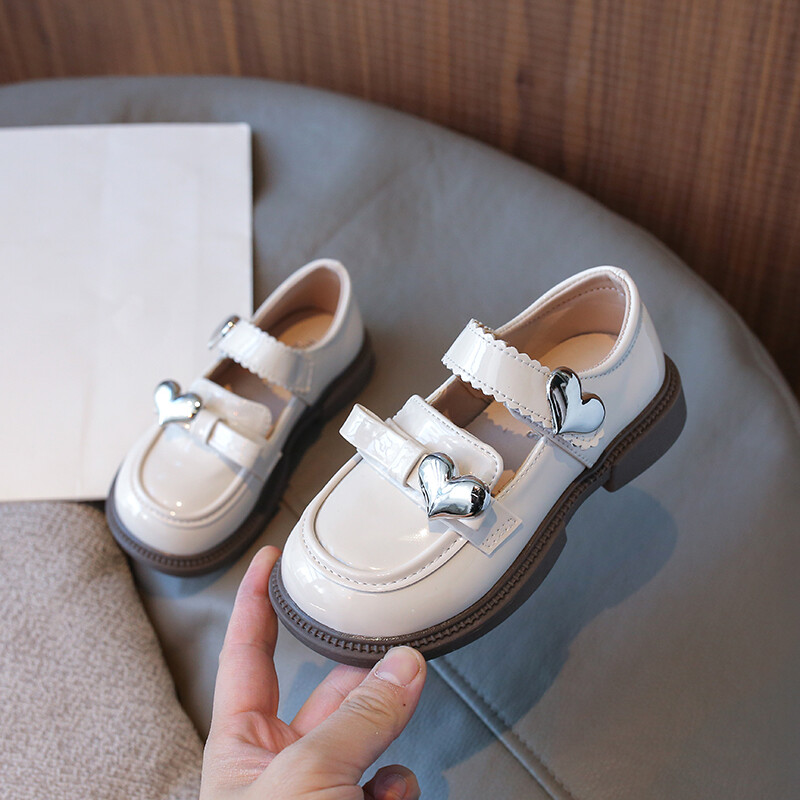 Laste nahast kingad Läikivmust koolitüdruku kingad Mood Sügis Uus Armastus Lapsed Printsess Põhjus Mary Jane Kingad Sweet Chic