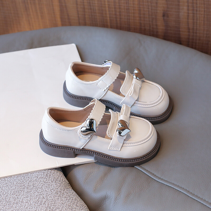 Laste nahast kingad Läikivmust koolitüdruku kingad Mood Sügis Uus Armastus Lapsed Printsess Põhjus Mary Jane Kingad Sweet Chic