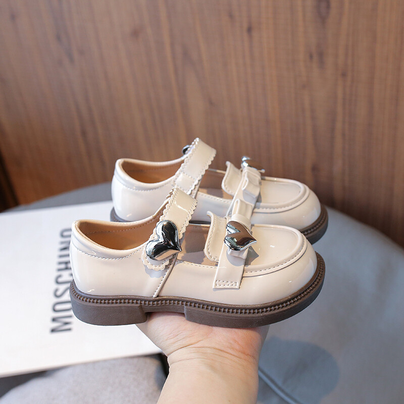 Laste nahast kingad Läikivmust koolitüdruku kingad Mood Sügis Uus Armastus Lapsed Printsess Põhjus Mary Jane Kingad Sweet Chic