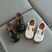 Meitenes Mary Janes volāni Bowknot Skaisti, skaisti bērnu ādas apavi četrās krāsās 21-30 Mazu bērnu, melni bēši modes bērnu apavi