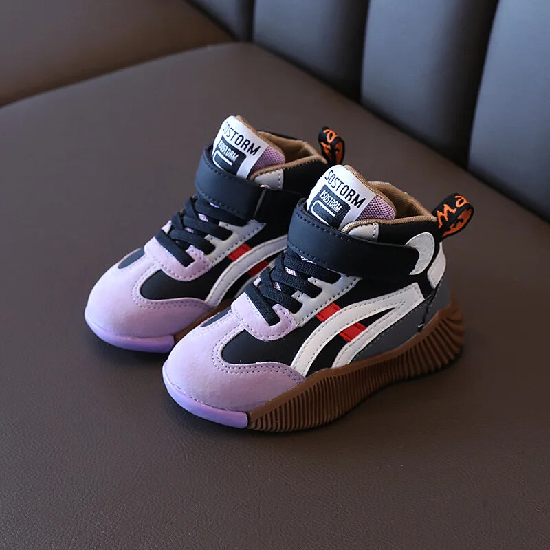 Детски маратонки Спортни ежедневни дишащи обувки Пролет Есен Бебешки момчета Меки неплъзгащи се детски спортни обувки Баскетболни обувки