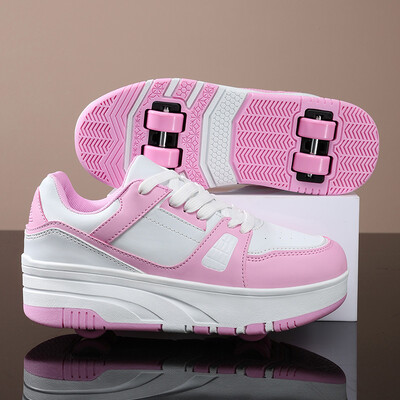 Cipele s koturaljkama s četiri kotača Dječaci, djevojčice, cipele za hodanje, ležerne vanjske sportove, tobogani i skupljači, učenici, remenice, cipele, tenisice