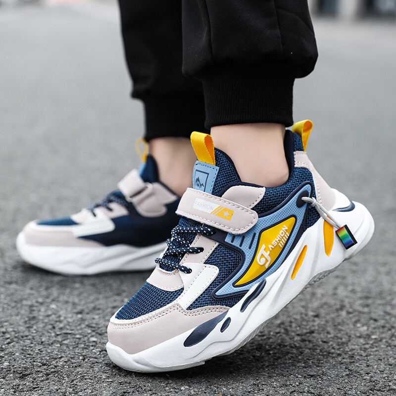 Lastepoiste moetrend vabaaja tossud libisemiskindlad laste spordijalatsid hingav võrk, mugav kanda