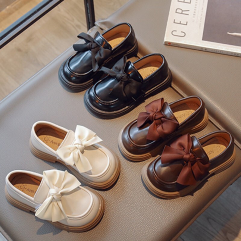 Kevad-sügis Lapsed Loaferid Tüdrukud Suur vibu platvormkingad Laste Oxfordi jalanõud Õmblemine Nahast vabaajajalatsid Baby 324A