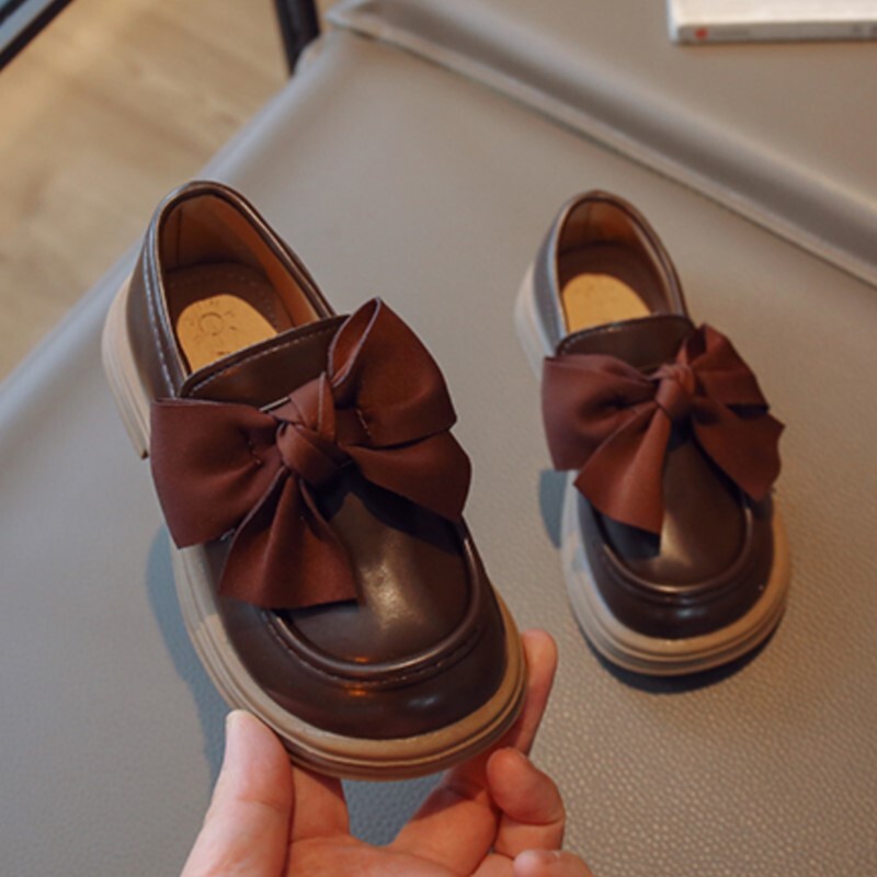 Kevad-sügis Lapsed Loaferid Tüdrukud Suur vibu platvormkingad Laste Oxfordi jalanõud Õmblemine Nahast vabaajajalatsid Baby 324A