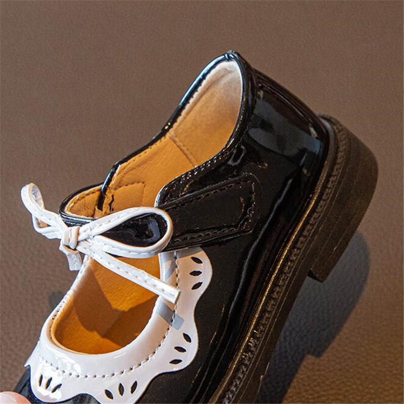 Bowknot tüdrukute nahast kingad, disainerid, moepüksid, laste vabaaja korterid