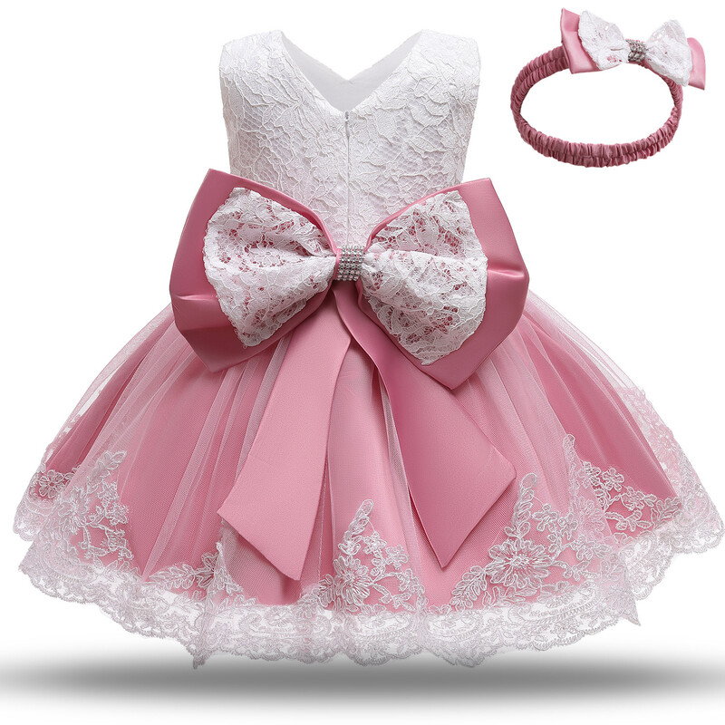 Βρεφικό φόρεμα Princess One Year Baby Dress Κορδέλα Φούστα Tutu Βρεφικό φόρεμα με δαντέλα 