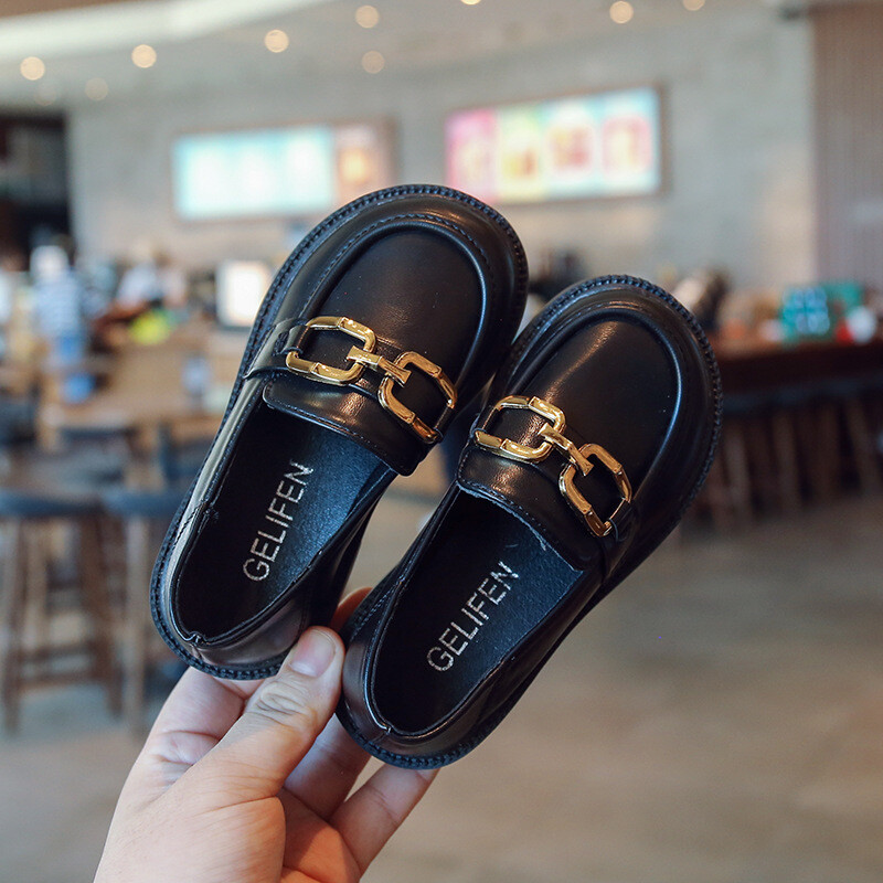 Bērni Meitenes Ādas Apavi Jauni Pavasara un Rudens Vienkārši uzvelkami, apaļi purngali Skolas apavi Loafers Plakani Mokasīni Klasiski Formāli