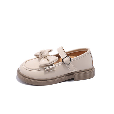 Laste nahast kingad Kevad-sügis Briti stiilis Tüdrukute Printsessikingad Mood Bowknot Laste Kooli põhjus Must Üksikking