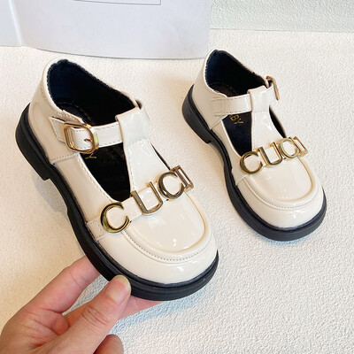 Sügisene uus tüdrukumood Ilusad lapsed, püksid jalatsid, libisemiskindlad, kulumiskindlad tüdrukud, ühekordsed nahast kingad, lamedad Briti stiilis