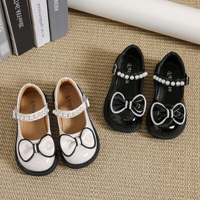 Bebeluși, primăvară, toamnă, din piele, papion de designer, cu margele, pantofi de prințesă, pantofi de școală pentru copii, Mary Janes, mărimea 23-35