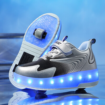Dječje tenisice USB Recharge Light Up Cipele za klizaljke Dječaci Djevojčice Ležerna cipela za skateboarding Roller Skate Sportske cipele na otvorenom s LED-om