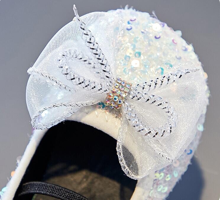 Κοριτσίστικα παπούτσια Princess 2024 Νέα Άνοιξη Φθινοπωρινή Επίπεδη Σόλα Μονή Παπούτσια Performance Bow Knot Μαλακή σόλα Bean Δερμάτινο Μέγεθος παπουτσιού 21-36