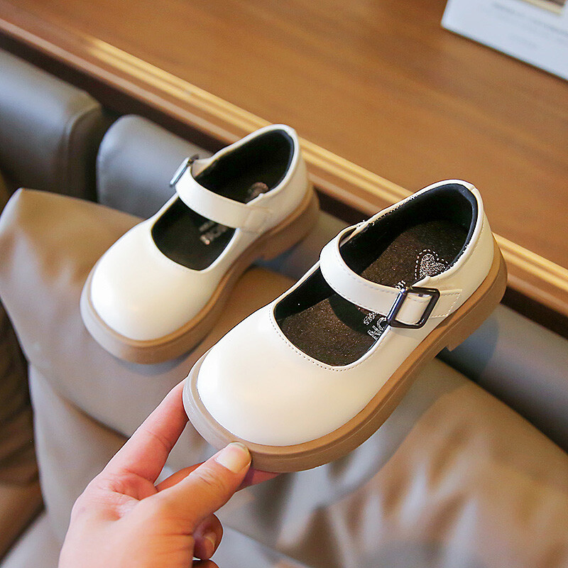 Pantofi din piele pentru fete multicolore cu vârf rotund anti-alunecare, primăvară, toamnă, în aer liber, pantofi din piele PU prințesă, sandale de femeie