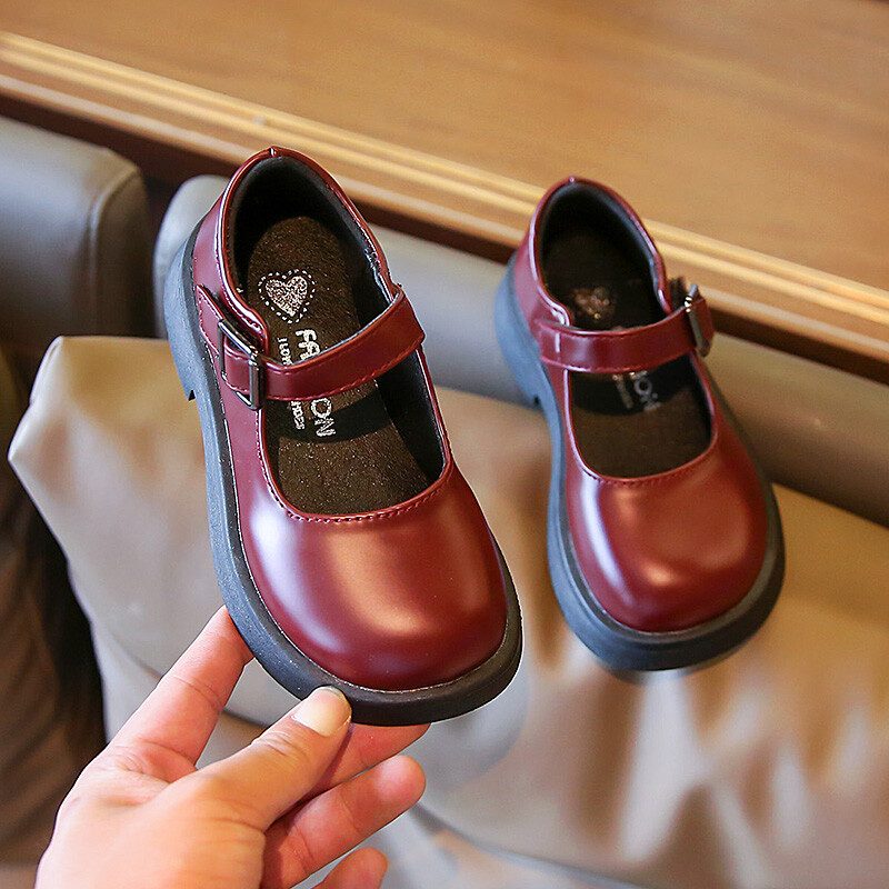 Pantofi din piele pentru fete multicolore cu vârf rotund anti-alunecare, primăvară, toamnă, în aer liber, pantofi din piele PU prințesă, sandale de femeie