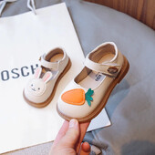 Tüdrukute kingad sügiseks Armas jänes porgand Lastele Multikas Pehmed libisemiskindlad nahast kingad Lastekleit Lame mood Põhjus Mary Janes