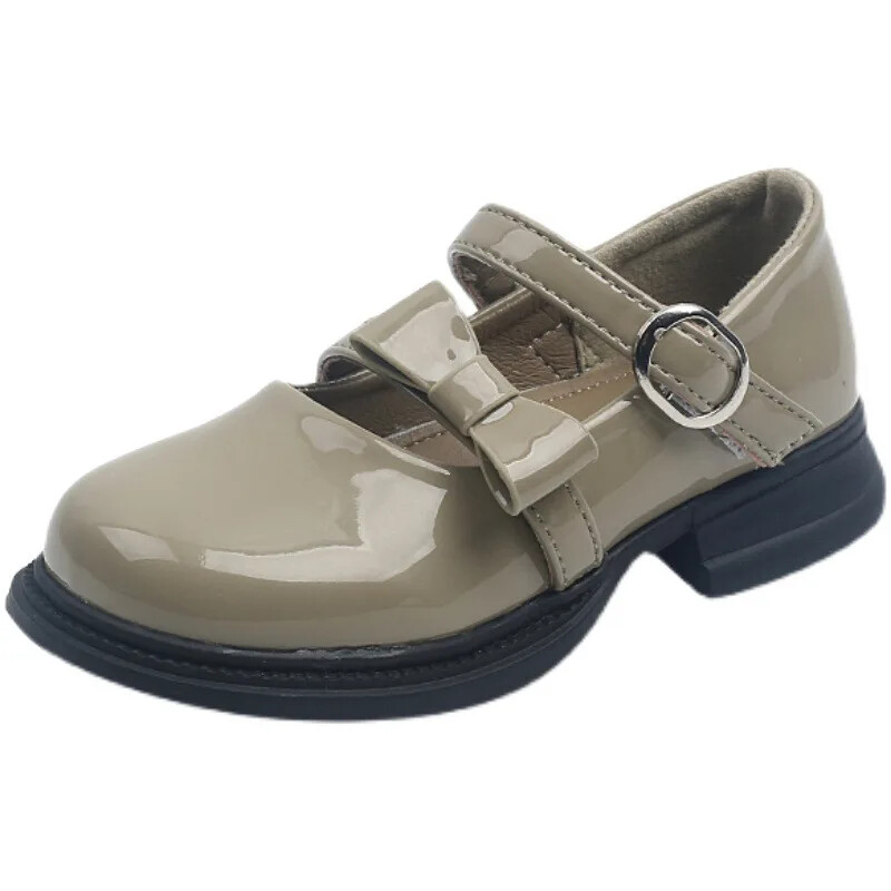 Tüdrukute lakknahast kingad Mood Solid Bow Laste Printsessikingad Madal pehme tald Mary Jane Kingad Vabaaja laste kleidikingad