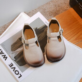 Кожени обувки за малко момиче Обикновени детски парти обувки Пролет Есен Ежедневни детски училищни обувки Пролет Есен Меко дъно