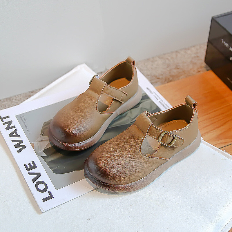 Кожени обувки за малко момиче Обикновени детски парти обувки Пролет Есен Ежедневни детски училищни обувки Пролет Есен Меко дъно