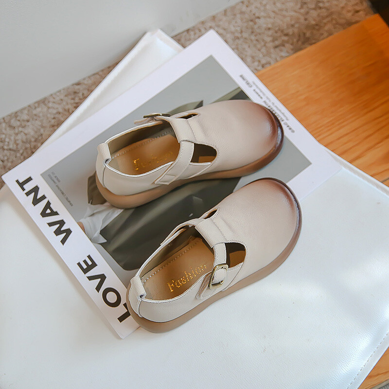 Кожени обувки за малко момиче Обикновени детски парти обувки Пролет Есен Ежедневни детски училищни обувки Пролет Есен Меко дъно