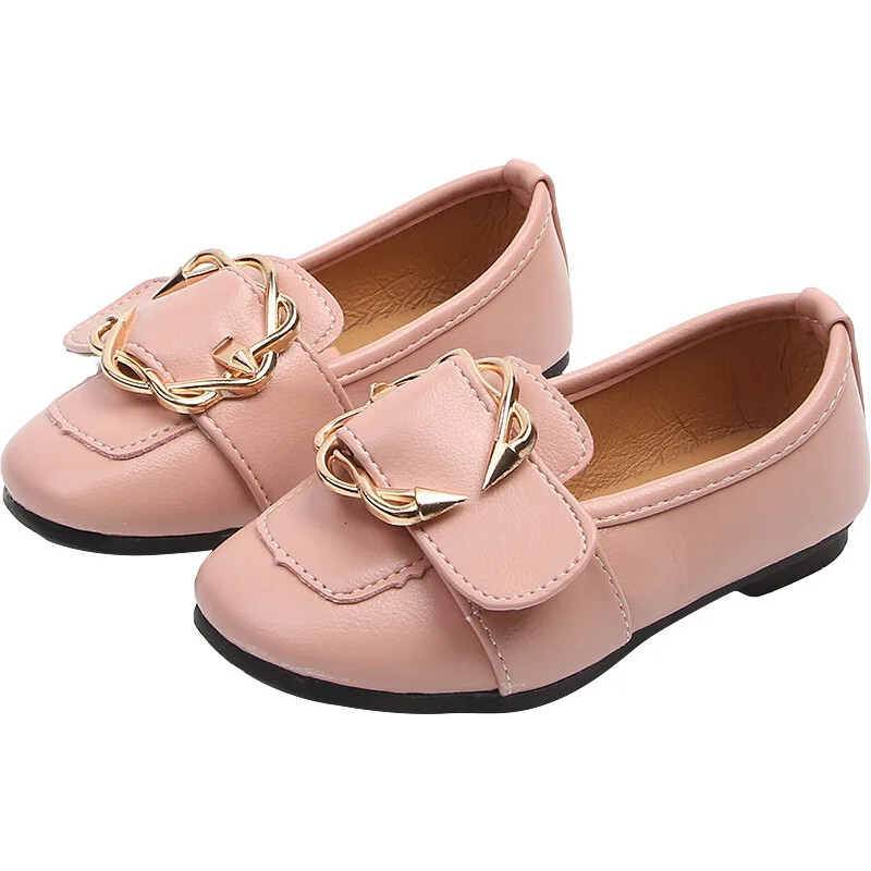 tufli dlâ devočki Dječje kožne cipele Metalne kopče Jednostruke cipele za djevojčice Ravna peta Modna ležerna cipela Meki potplat Dječje cipele